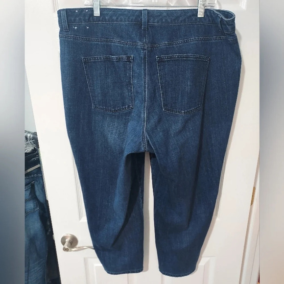 Talbots High Waist Straight Ankle Jeans - Side Ribbon Trim in Size 18WP - Picture 6 of 10